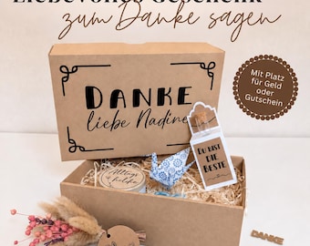 Personalisiertes Dankesgeschenk mit Geldgeschenk oder Gutschein | Danke sagen mit einer personalisierten Geschenkbox | Besonderes Dankeschön