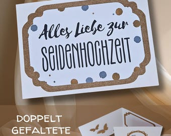 3-fach Karte zum 4. Hochzeitstag | Karte im Sonderformat zur Seidenhochzeit | Persönliches Geschenk zum 4. Hochzeitstag