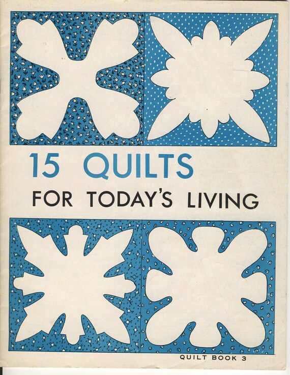 1968 Vintage quilt book. 15 Quilts for today's Living. Etsy