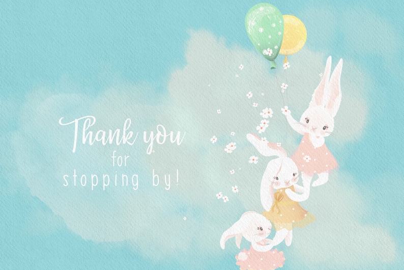 Little Pinky Bunny Digital Clipart bunny, cute, easter, clipart, balloons, flowers, baby, animal, ballerina, girl image 6