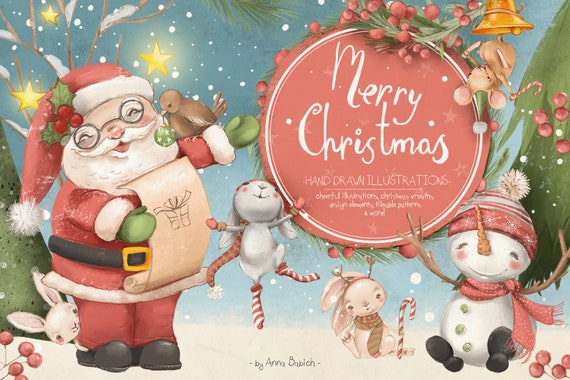 Personalisiertes Weihnachts-Poster „Merry Christmas“ – 2 Stück, Mit Schnee, Rentier & Weihnachtsmann, Für Drinnen & Draußen