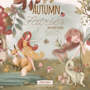 Herfstfeeën - bos, fee, sprookje, dier, schattig, clipart, hert, konijn, vos, kinderboek, betoverd, mysticus, bos