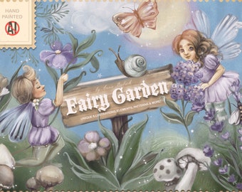 Fairy Garden - Fee, Feengarten, Wald, Vintage, Fantasy Clipart, Scrapbooking, Aquarell, verzaubert, wunderlich, Zauberwald