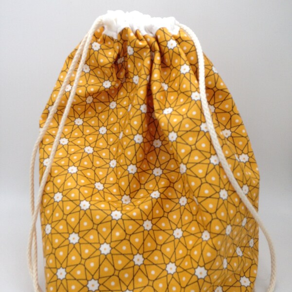 Sac à salade, sac fraîcheur, en coton enduit, lavable et réutilisable