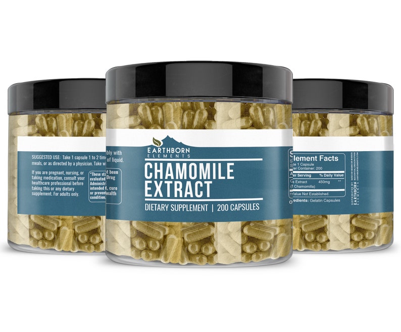 Chamomile Extract 200 Capsules 450 mg/Serving Etsy