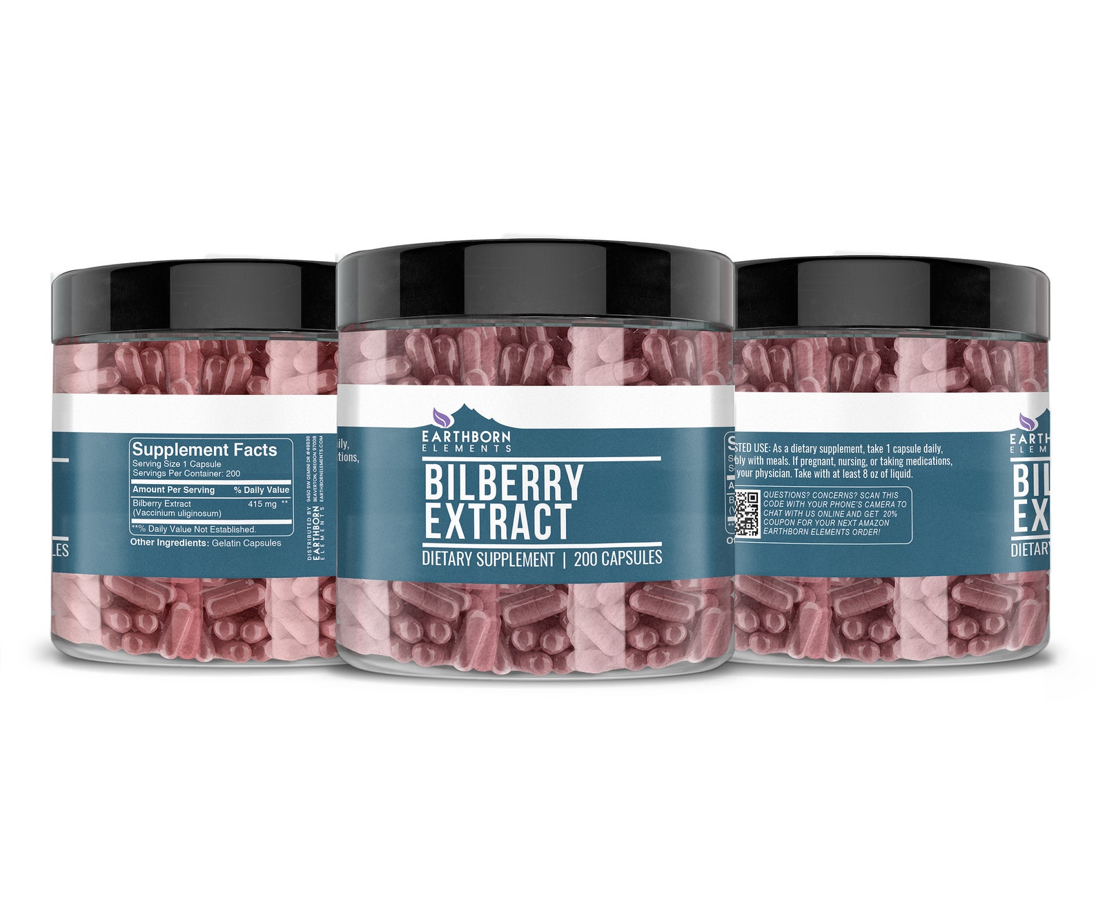 Bilberry Extract Capsules 200 Caps Etsy