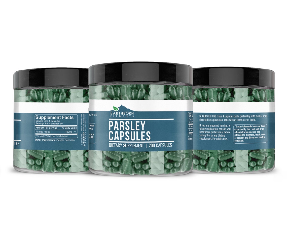 Parsley 200 Capsules 400 mg/Serving Etsy