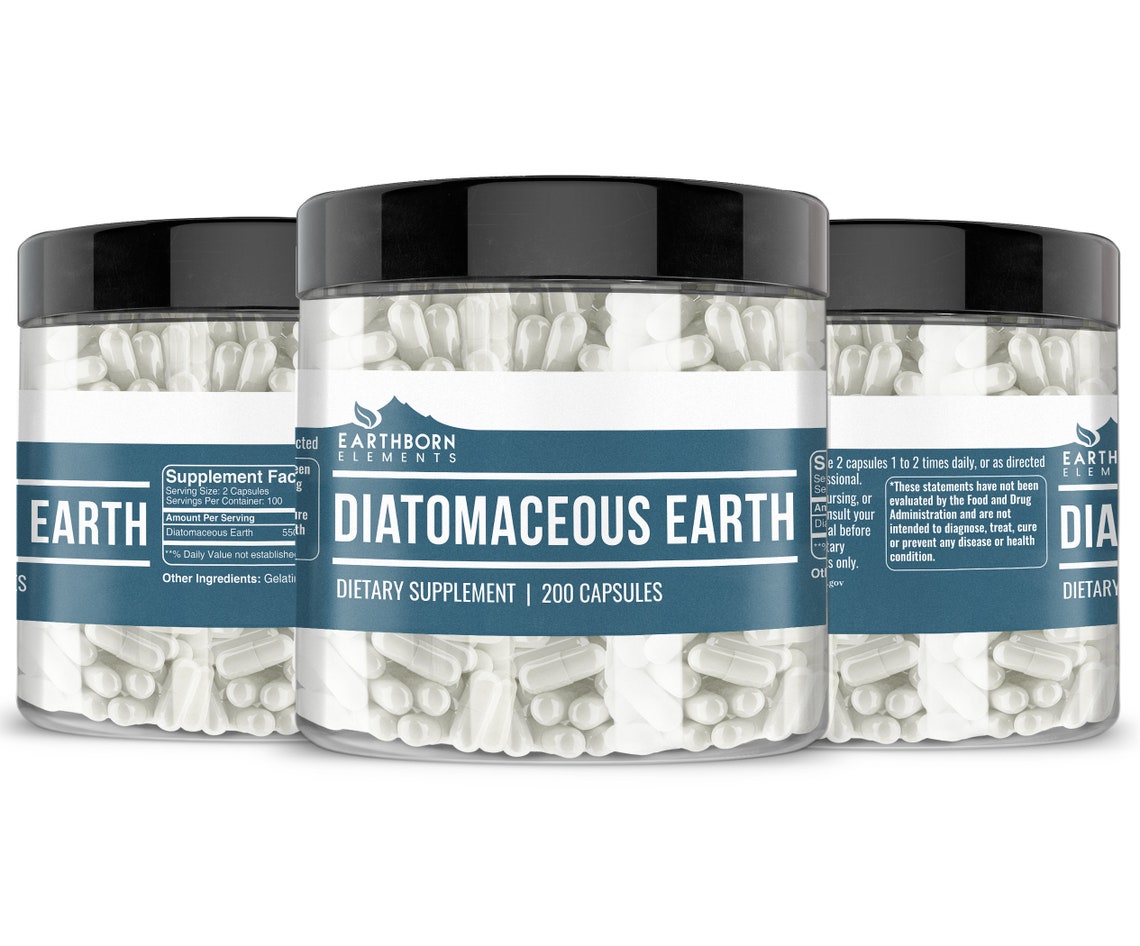 Diatomaceous Earth Capsules 550 mg per serving Etsy