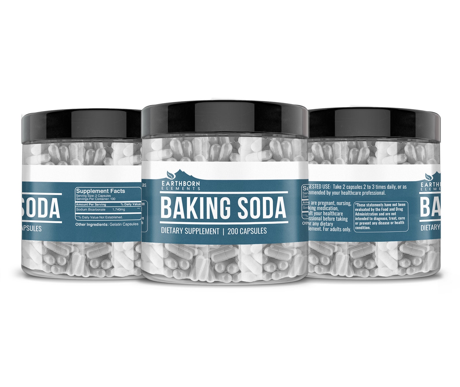 Baking Soda Sodium Bicarbonate Capsules 1740 mg per serving Etsy