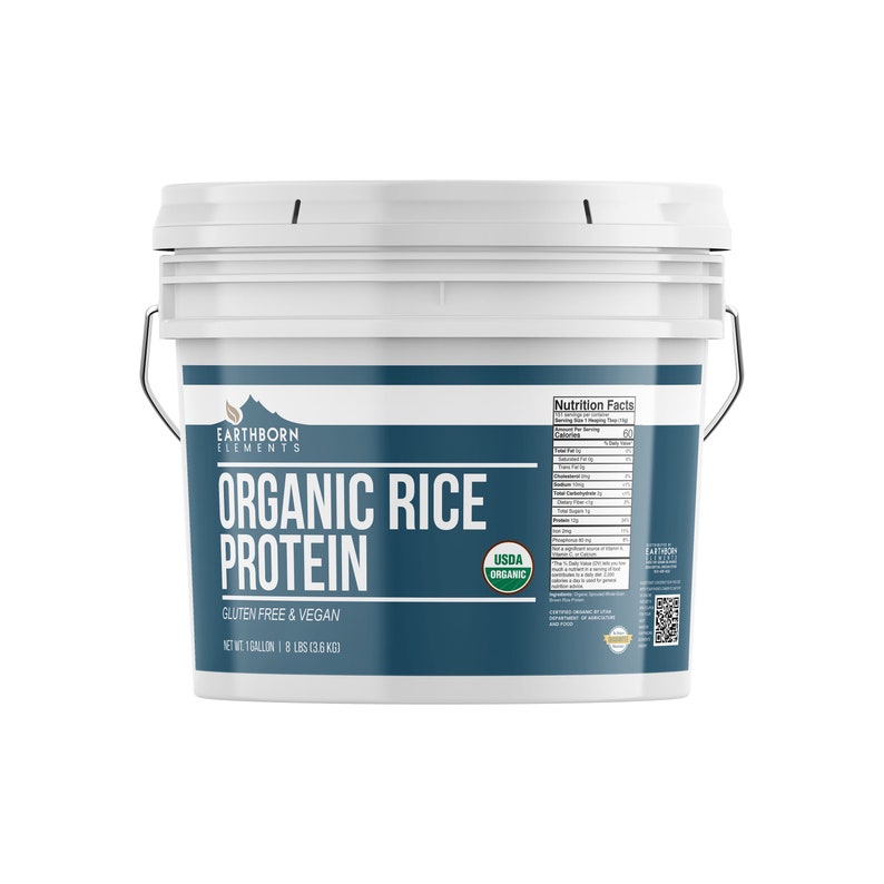 Organic Rice Protein Powder 1 Gallon Bucket Etsy
