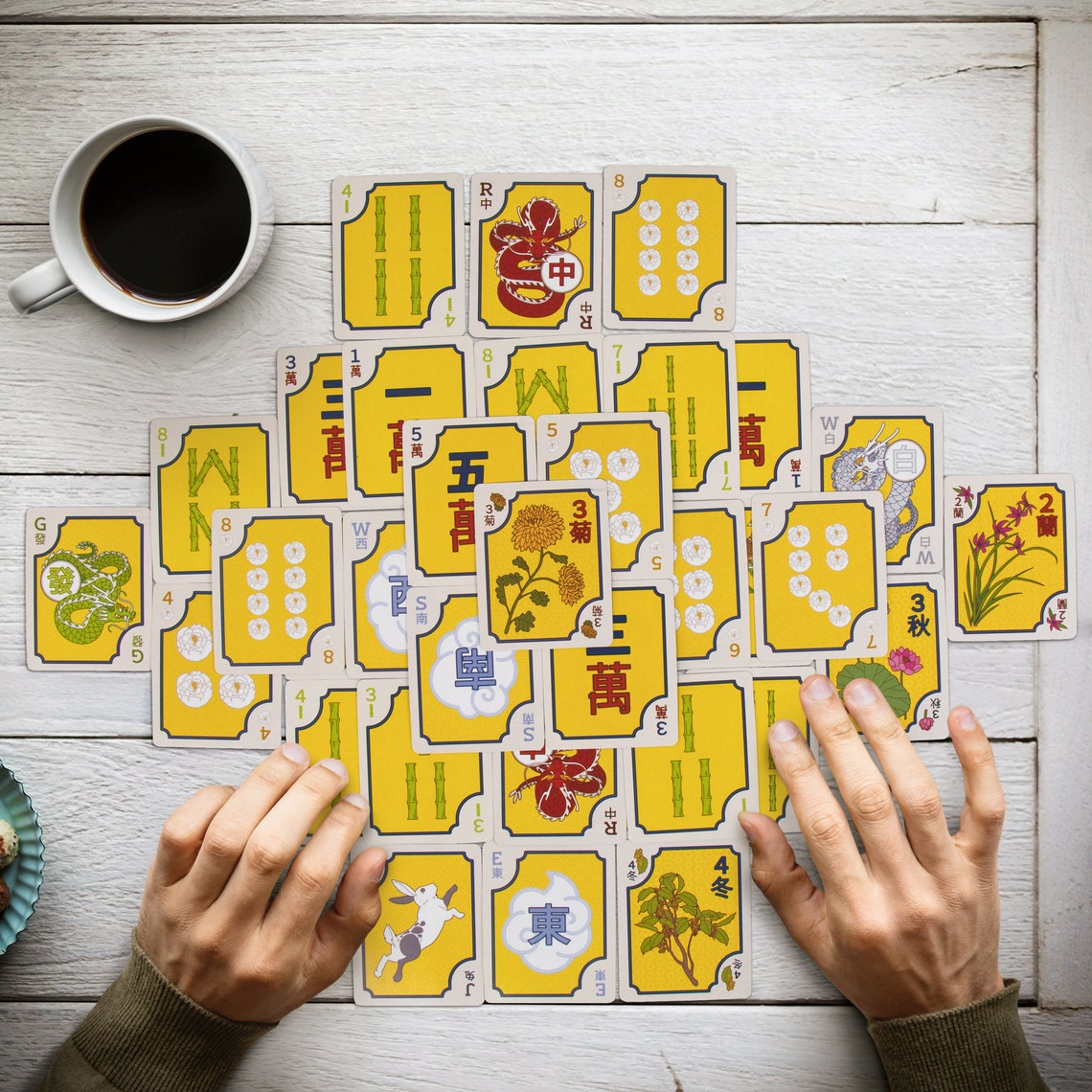 American Mahjong Playing Cards Tileshaped Kards With Jokers Etsy