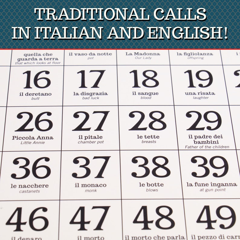 Tombola Bingo Board Game the Italian Game of Chance for Etsy