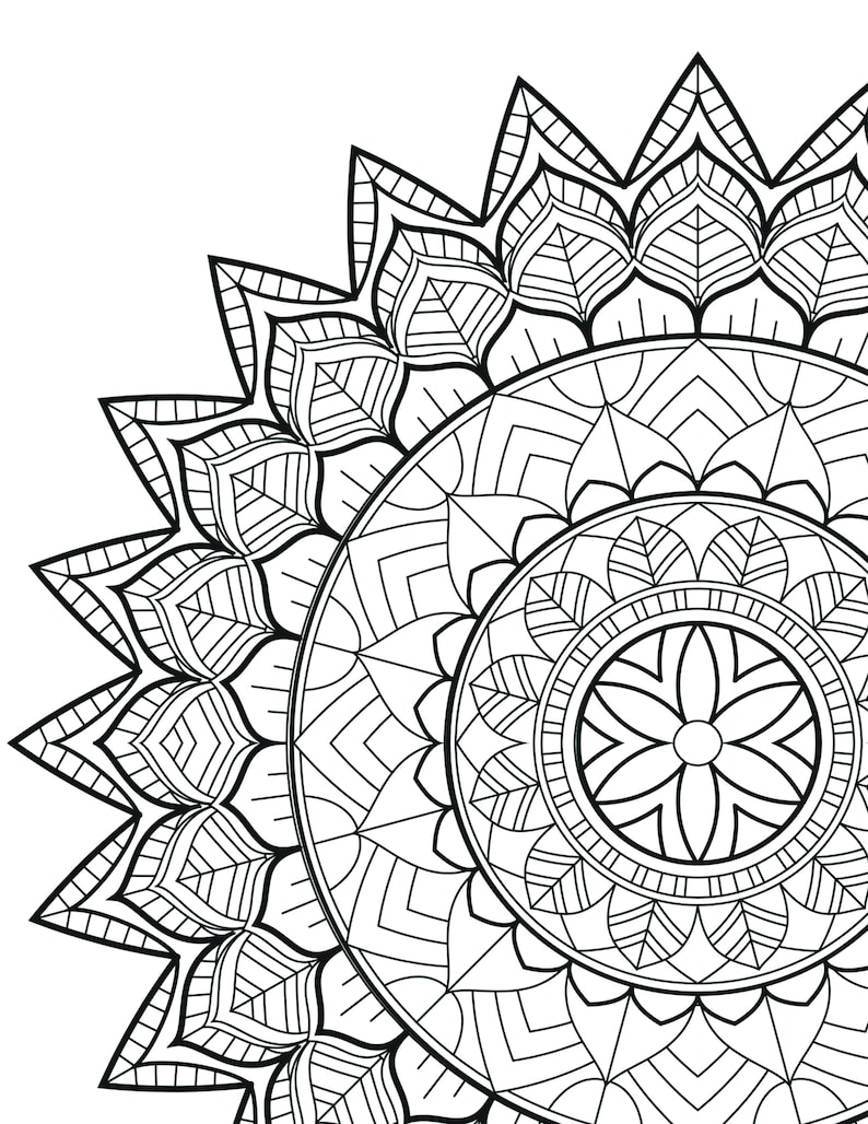 Download Bohemian Mandala Coloring Page Adult Coloring Page Coloring | Etsy