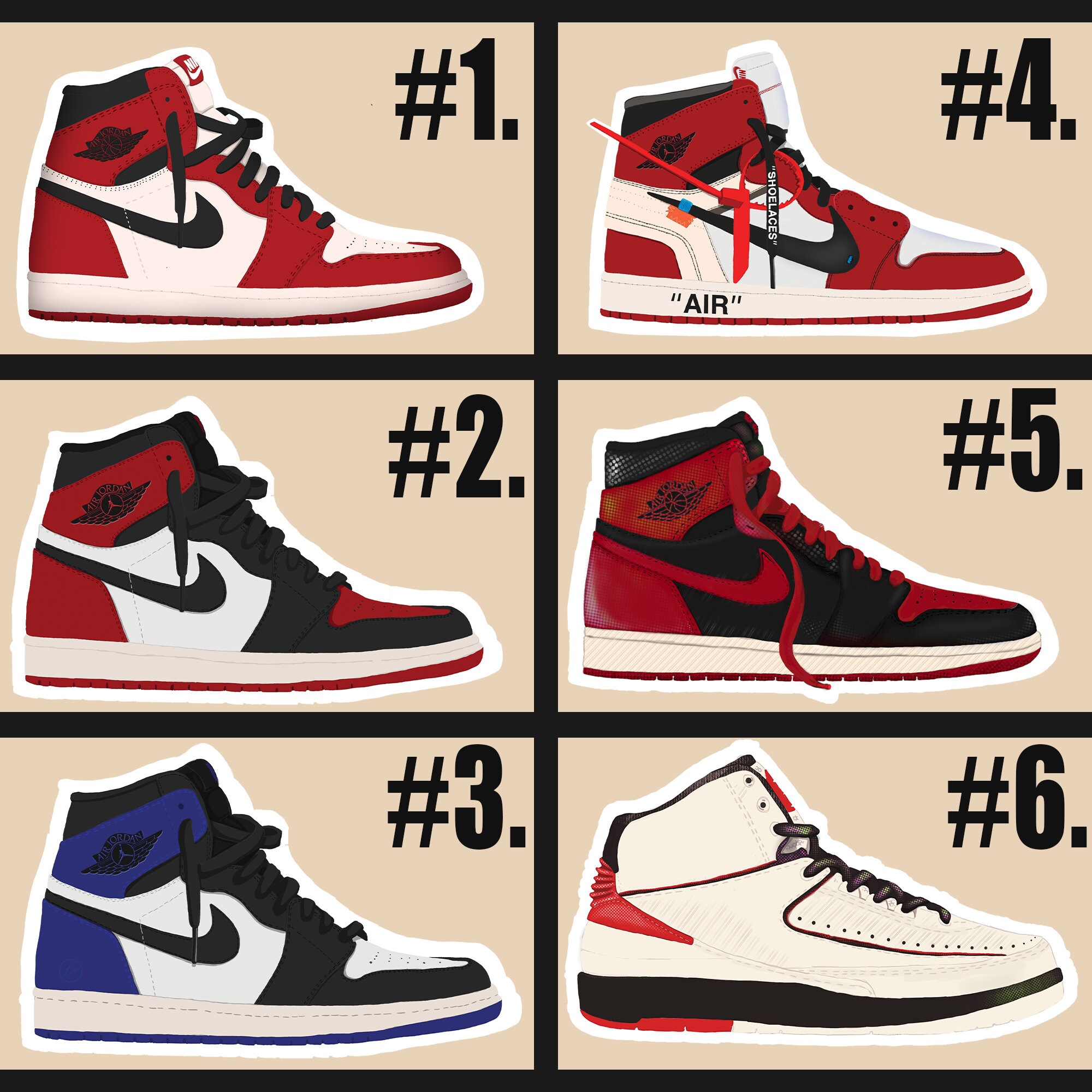 AIR JORDAN Sticker Collection Matte Material 4 6 Etsy