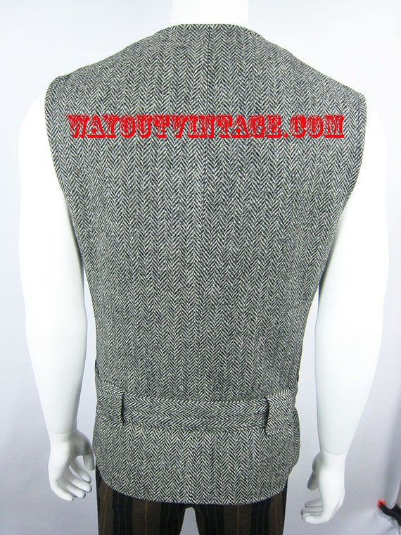 1960's Men's Tweed Plain Chevron Herringbone Gano… - image 5