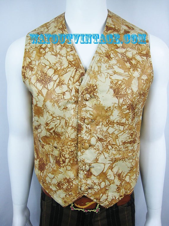 1960's Men's Leather Vest, Hippie, Groovy, Psyche… - image 1