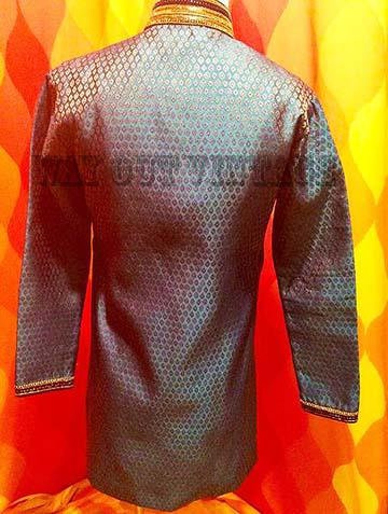 Vintage Men/'s Bejeweled Silk /& Velvet Brocade Rhinestone Nehru Hippie Dandy Groovy Psychedelic Beatnik Beatles Era Carnaby Street Mod