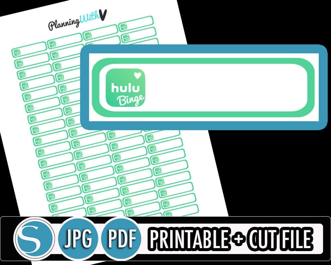 Binge Watch Hulu Stickers Hulu Planner Stickers Printable Etsy