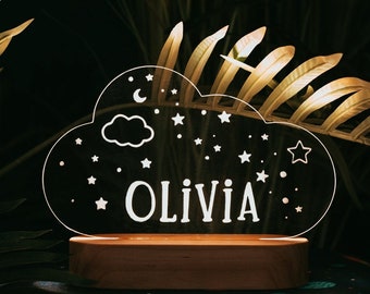 Cloud Night Light. 8 Unique Designs. Personalized Night Light. Birthday Kids Gifts. Nursery Decor. Custom Acrylic Night Light With Name.