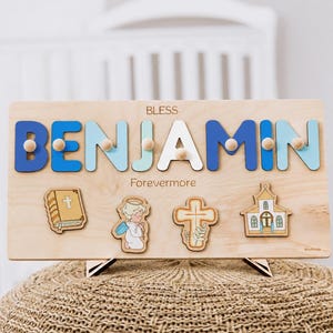 Christening Boy Gift Custom Baptism Gift for Toddlers Personalized Forevermore Gift for Godson First Religious Gift