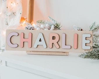 Wooden Name Puzzle | Baby Girl and Boy First Birthday Gift | Kids Wooden Toys | Newborn Gift | Personalized Toddler | Christmas Gifts