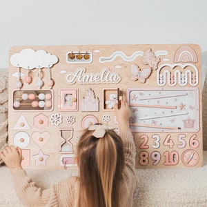 Personalized Large Busy Board 1 2 3 Year Old Baby Girl 1st Birthday Gift Easter Gifts For Kids Montessori Toy For Toddlers Busy Board