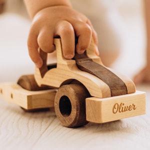 Personalised Construction Ground Roller Wooden Vehicle Toys 1st Birthday Boy Gift Outdoor Toddler Toy Kids Pretend Play First Christmas