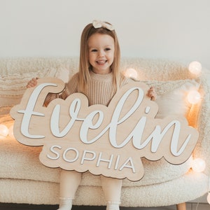 Cute wooden NAME SIGN for wall Kids room decor PERSONALIZED Nursery wall hanging Custom baby shower sign Name wall decor Decorative letters image 8
