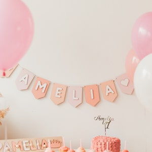 Girl Personalized Garland, Name Banner, 1st Birthday Decoration, Nursery Decor, Flags And Bunting, Сustom Decor