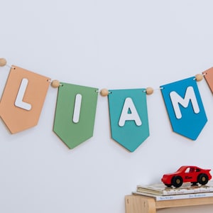 Personalisierte Name Kinderzimmer Girlande Perfektes Geschenk für Babys Taufe Babyparty ersten Geburtstag Wanddekoration Banner benutzerdefinierten Namen Banner