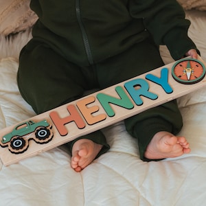 Wooden Name Puzzle New Baby Gift Custom Baby Shower Gift Baby & Toddler Toys First Birthday Gift for Boys Girls Newborn Montessori Toys