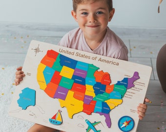 United States Wooden Map Puzzle - Il 340x270.3152662087 Kks0 