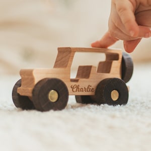 Custom Wooden Toy Cars Wooden Cars For Toddlers Baby Boy Gifts Custom Jeep With Name First Birthday Gift Preschool Toys Nursery Decor Boy