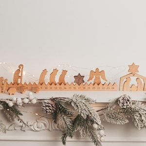 24 Days Christmas Countdown Advent Calendar Wooden Advent Calendar For Kids Christmas Decor Home Advent Activity Gifts Nativity Scene Set