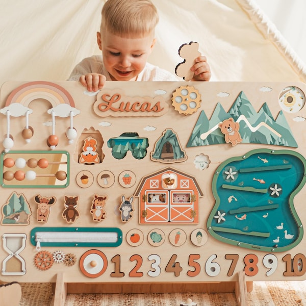 Tablero de actividades del bosque, tablero personalizado, tablero Montessori personalizado