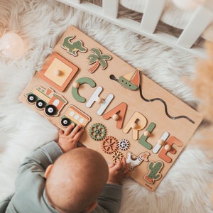 Busy Name Puzzle | Choose The Style | Wooden Montessori Toy For Toddler | Christmas Gifts | Personalized Name Puzzle | Custom Busy Board