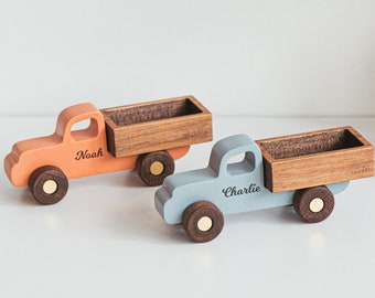 Toy Truck Personalized Collect Wooden Cars With Names Sensory Toys For Toddlers First Birthday Gift Personalized Gift For Kids Baby Boy Gift