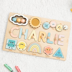 Personalized Busy Board Custom Birthday Baby Gift Wooden Name Puzzle Educational Toys For Kids Montessori Board Sensory Toys For Toddlers image 3