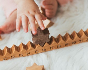 Wooden Nativity Advent Calendar, Christmas Countdown Decor, Family Holiday Keepsake