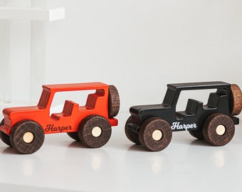 Personalized Toy Jeeps. Wooden Toy Cars. Sensory Kids Toys. Birthday Baby Boy Gifts. Kids Pretend Play. Preschool Toys. Gifts For Nephew.