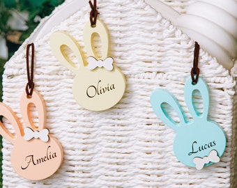 Personalized Bunny Easter Basket Tags. Custom Gift Tags With Names. Easter Place Card. Easter Basket Stuffers. Kids Easter Basket Tags.