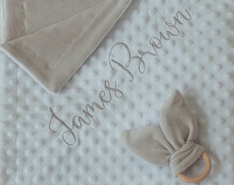 Personalisierte Decke mit gestickten Namen, Babypartygeschenk, Taufe Baby-Set, Geschenk für Baby Nichte, benutzerdefinierte Neugeborenen Decke, Baby-Geschenke