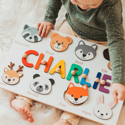 Name Puzzle With Animals Christmas Gifts Toys 2 Years Old - Etsy Name Puzzle With Animals Christmas Gifts Toys 2 Years Old - Etsy