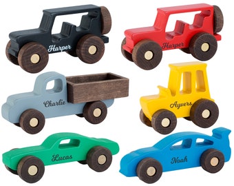 Toy Cars For Boys Personalized Baby Boy Gift Wooden Toys For Toddlers 1st Birthday Gift Custom Baptism Boy Gift Kids Pretend Play Baby Gifts