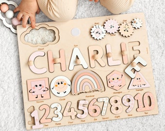Cute Busy Board Baby Girl Gift Personalized Educational Toddler Toy Baby Activity Board Custom B-day Gift For Kids Preschool Montessori Toy