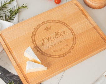 Monogram Engraved Cutting Board. Wedding Gifts. Wooden Kitchen Decor. New Home Gift Personalized. Housewarming Gift. Happy Mothers Day Gift.