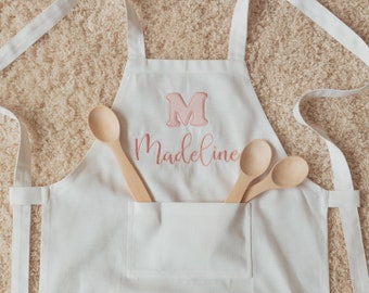 Waterproof kids apron personalized Cute embroidered apron Custom toddler apron Best cooking gifts Christmas gifts Cooking spoon with name