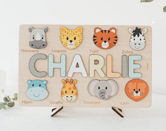 Busy Name Puzzle With Animals -  Easter Gifts for Kids, Baby, Toddler, Children