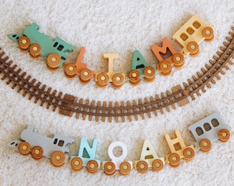 Build Your Own Train. Personalized Trains For Kids. Wooden Toys For Toddlers. Wagon Letter Train With Magnets. Engine and Caboose Included.
