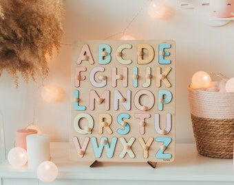 Alphabet Puzzle, Easter Gifts For Kids, Educational Toy For Toddlers, ABC Busy Puzzle, Montessori Board, 3 Years Old, Birthday Baby Girl